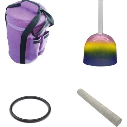 HF 7-9 inches Quartz Crystal Singing Bowl With Handle Light Customizable Colorful Note C/D/E/F/G/A/B For Yoga with bag