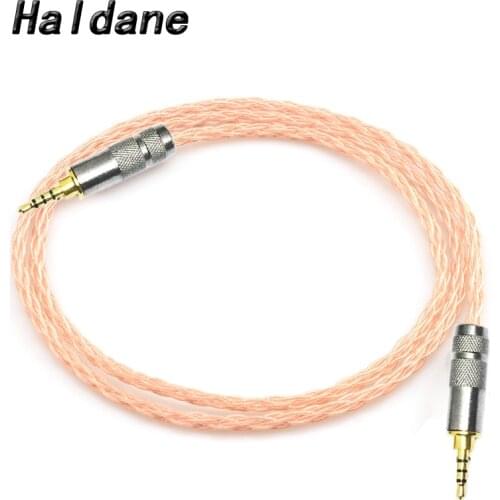 Haldane 2.5mm TRRS Balanced Male to Male 4-Pin Audio Adapter AUX 8 Cores 7N OCC Single Crystal Copper Audio Cable