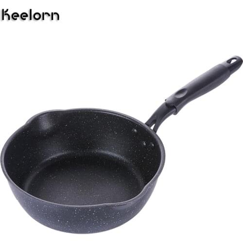 Keelorn 20CM Maifan Stone Wok Non-stick Pan Frying Pans Soup Pot Frying Pan Multi-purpose Kitchen Pot General Use for Gas