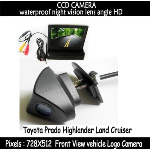 CCD Rear View Camera With 4.3 inch Color LCD Car Video Foldable Monitor for Toyota seriesToyota Prado Highlander Land Cruiser