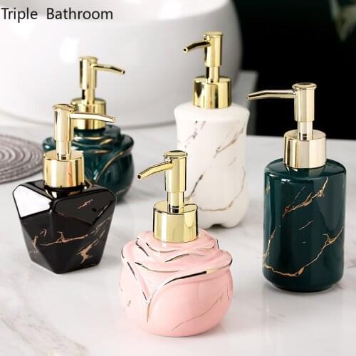 Nordic Ceramic Shampoo Bottle Irregular Shape Bathroom Accessories Soap Bottles Hand Sanitzer Holder Wristband Hand Dispenser