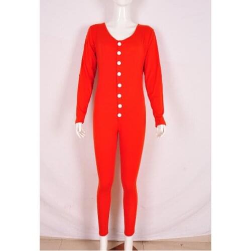 Women Long Sleeve High Waist Sexy V-neck Button Jumsuit Rompers Casual Jumpsuit for Ladies Female