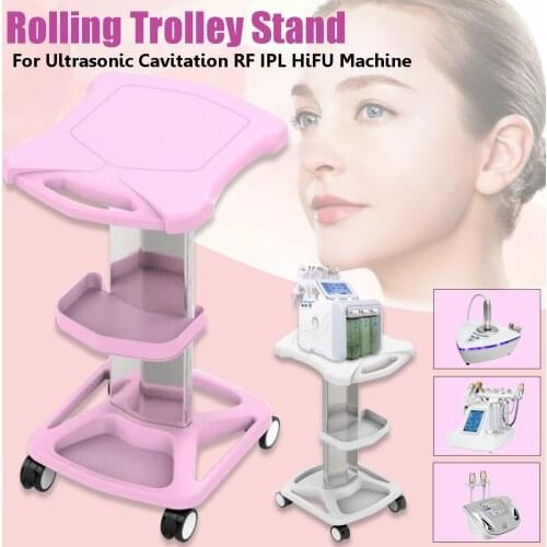 Beauty Equipment Double-layer Storage Rack Rolling Wheel Beauty Salon Household Trolley Cart Face Skin Care Tools