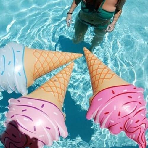 Cute Giant Inflatable Ice Cream Swim Ring Lounger Pool Party Swimming Pool Floats for Adults Summer Outdoor Creative Floats