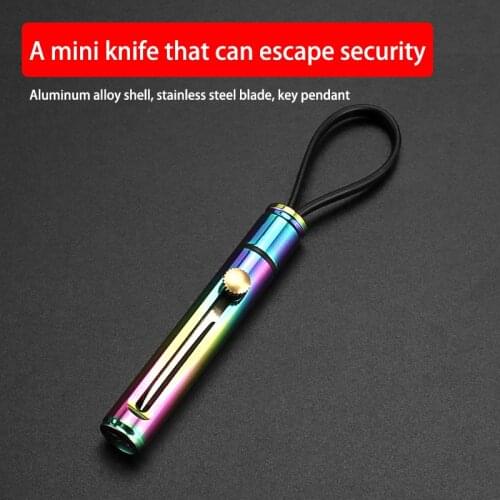 Mini Portable Key Ring Invisible Womens Self-defense Multifunctional Knife Security Check Open Express Pocket Usd As Keychain