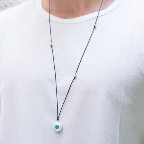Evil Eye Necklace Men, Evil Eye Pendant, Mens Necklace, Mens Jewelry
