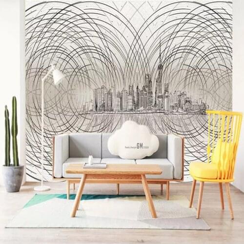 Abstrac wallpaper for walls 3 d nordic simple modern aesthetic sketch pencil photo wallpaper office study kitchen desktop murals
