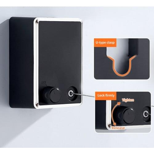 Invisible clothesline, no hole, balcony shrinkage, indoor telescopic air drying wire hanger, clothes drying artifact