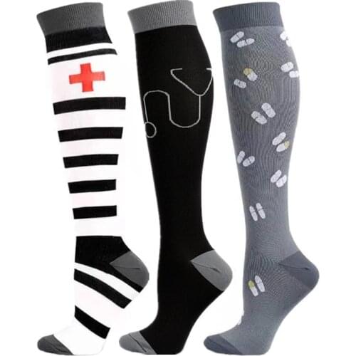 New Compression Stockings Fit For Edema Diabetes Varicose Veins Golfs Tube Outdoor Anti Fatigue Compression Socks Knee Stockings