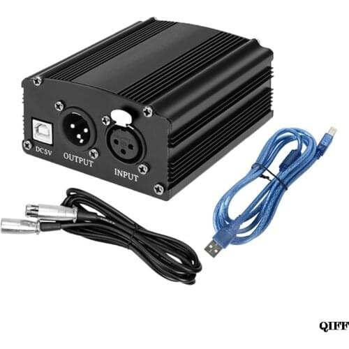 Portable 1 Channel 48V USB Phantom Power USB Cable XLR 3Pin Microphone Cable for Any Condenser Microphones Accessories July 24