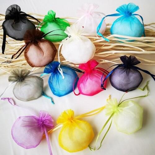 Transparent gift pouches organza bags customizable drawstring bags organza gift bags jewelry packaging bag wedding party decor