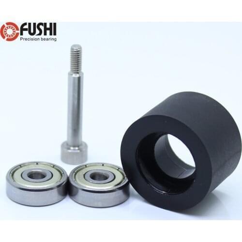 PU 635 bearing 5*35*30 mm Shaft 5mm Driven roller conveyor belt double bearing wear-resistant guide wheel for ATM