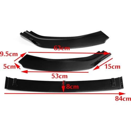 3PCS Car Front Bumper Splitter Lip Spoiler Diffuser Guard Body Kit For Volkswagen For VW For Golf MK7 MK7.5 2014 2015 2016 2017