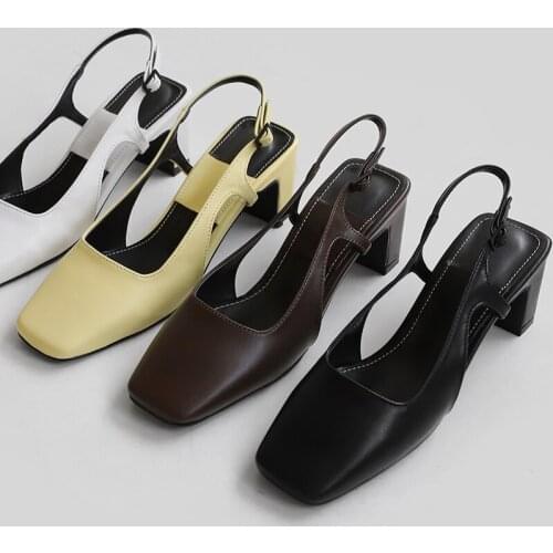 2021 Spring and Autumn Fashion Women Square High Heels Pumps Shoes Woman 2021 Square Head Heeled Sandals Lady Office Career Shoe