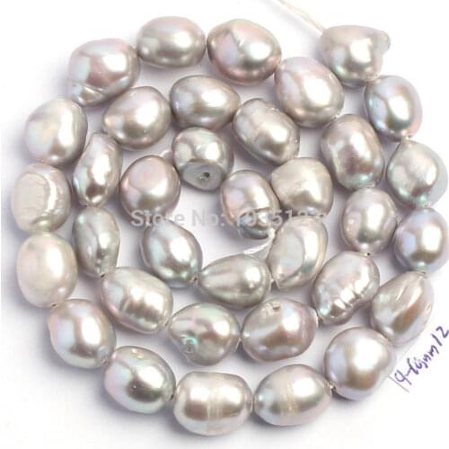 High Quality 9-10mm Gray Natural Freshwater Pearl Freeform Shape DIY Gems Loose Beads Strand 15" Jewelry Making w869