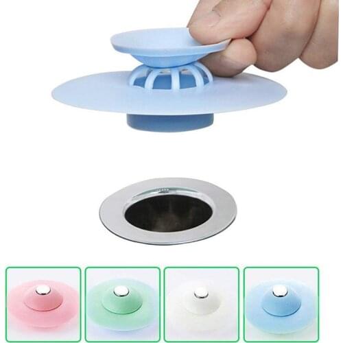 1Pc Silicone Shower Drain Stopper Sink Floor Drain Rubber Circle Bathtub Plugs For Kitchen Bathroom Laundry Water Stopper Tool