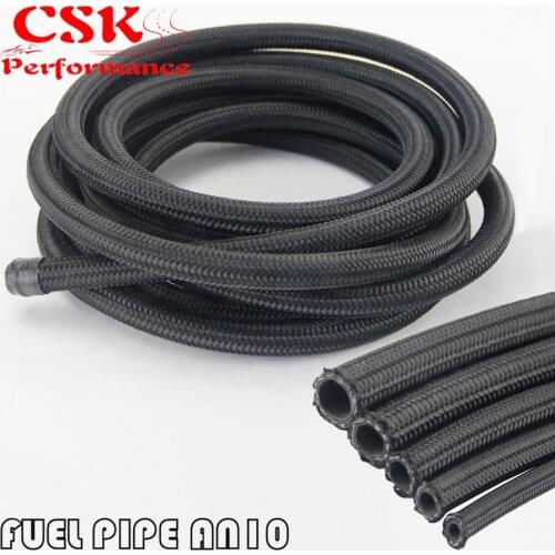 10M STAINLESS STEEL/NYLON BRAIDED 15K PSI AN10 10-AN BLACK OIL/FUEL LINE/HOSE 10 METER 33FT 33FEET