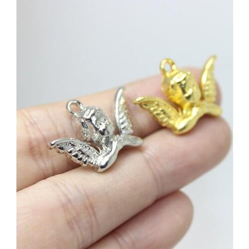 10pcs-- 25*17mm Alloy plating Angel Charm ZInc alloy Angel Charm pendant Jewelry DIY Handmade Eearrings 2 colors