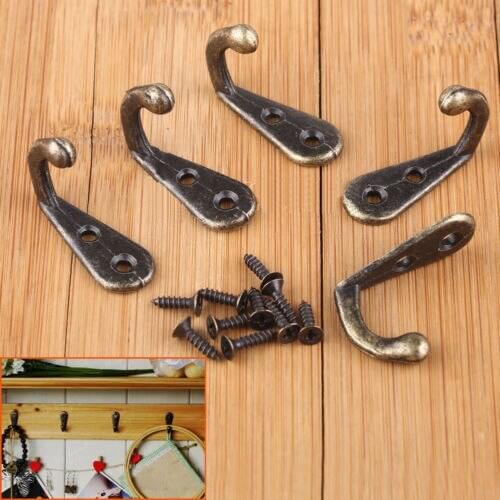 10pcs/Set 30*12*22MM Vintage Antique Single Hooks On Wall Hat Coat Clothes Towel Robe Hook Bath Door Hanger