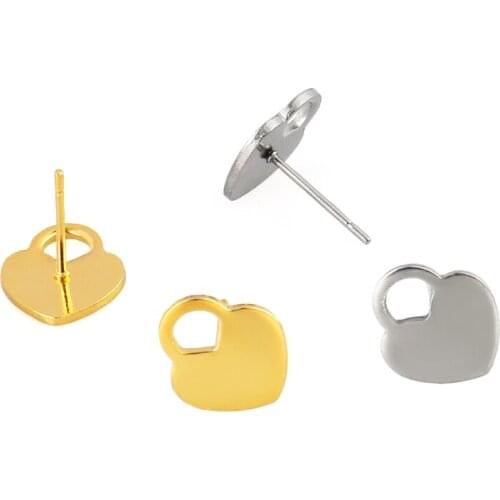 20pcs Geometry Stainless Steel Gold Earring Stud Ear Hook Pad Base Women Stud Earrings DIY Jewelry Findings Accessories