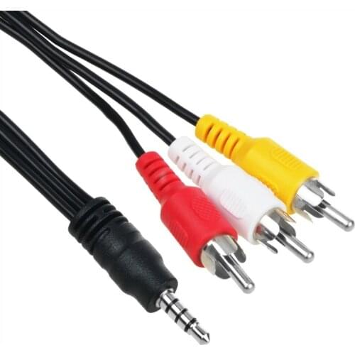 3.5 mm to RCA AV Camcorder Video Cable,3.5mm Male to 3RCA Male Plug Stereo Audio Video AUX Cable for Smartphones,MP3, Tablets