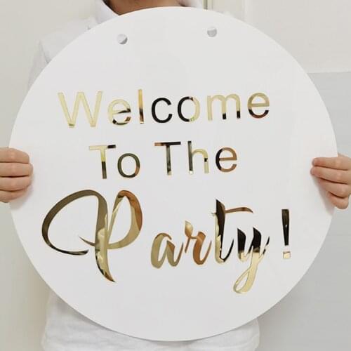 Acrylic White Circle Welcome Sign, Wedding Birthday Party Welcome Sign Entrance