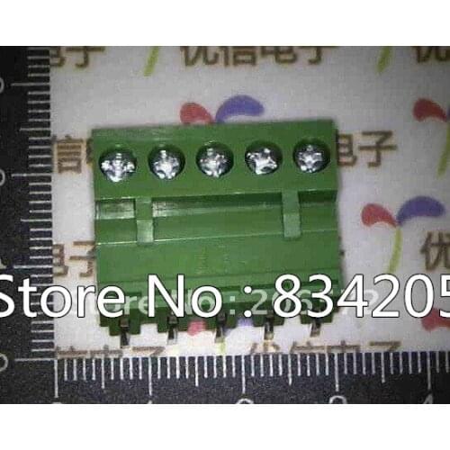 Free shipping Fast Delivery- high quality HT5.08 5P 5.08mm connectors set : socket + plug curved needle binding post