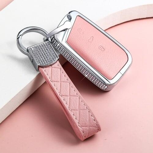 Zinc Alloy Crystal Car Key Cover Case Shell Holder for Volkswagen VW Tiguan MK2 Magotan Passat B8 CC Skoda Superb A7 Accessories