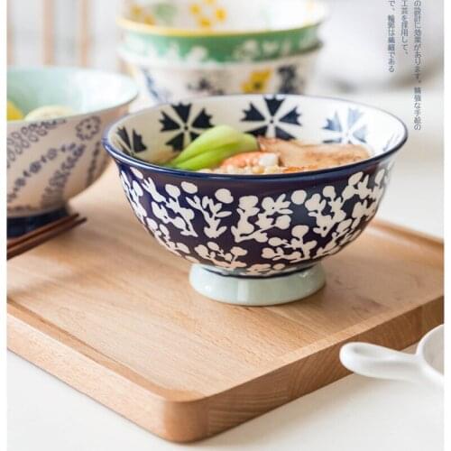 Porcelain Dessert Bowls Small Bowls for Kitchen Hand-painted Round Bowl for Pasta Salad Porcelain Rice Bowl Kitchen Dinnerware