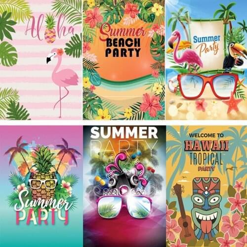 Summer Birthday Party Background Aloha Summer Moana Party Decoration Photo Booth Photography Backdrops Decoration