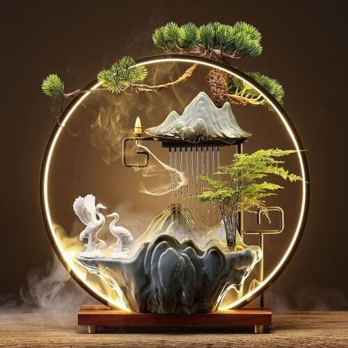 Chinese style water circulation landscaping creative furnishings porch fortune feng shui living room opening housewarming gifts