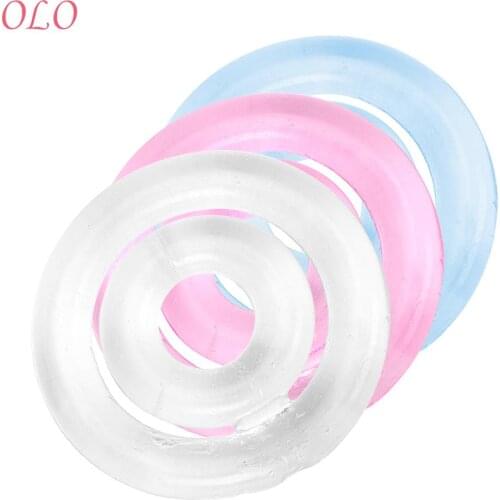 OLO Penis Ring Adult Products Silicone Double Collars Delay Ejaculation Enlargement Cock Ring Sex Toys for Men Male