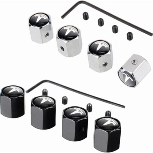 Car Tire Air Valve Stem Caps for Tesla Model S Model 3 X Roadster Dustproof Auto Tyre Anti Theft Valve Caps Exterior Accessories