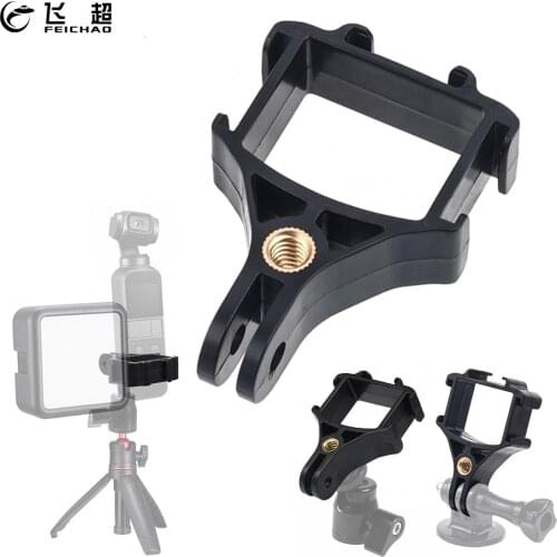 FEICHAO Expansion Adapter Bracket 3 Cold Shoe for Microphone Extension Fixed Mount 1/4 Screw Tripod for Gopro for DJI Pocket 2