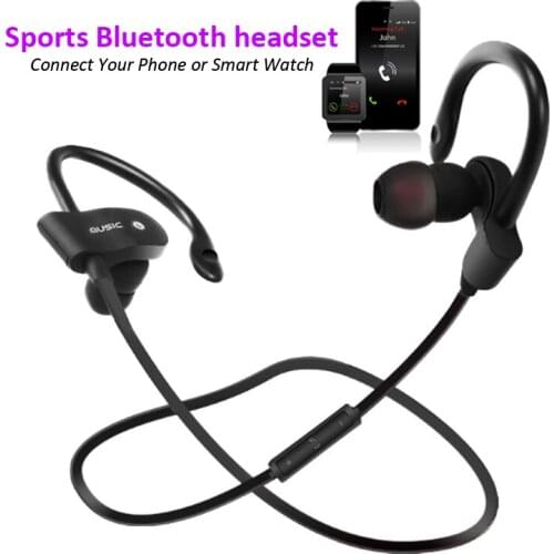 56S Portable Sport Wireless Bluetooth Earphones Anti-sweat Bass Stereo Headset voice call Mic connection Phone Smart Watch