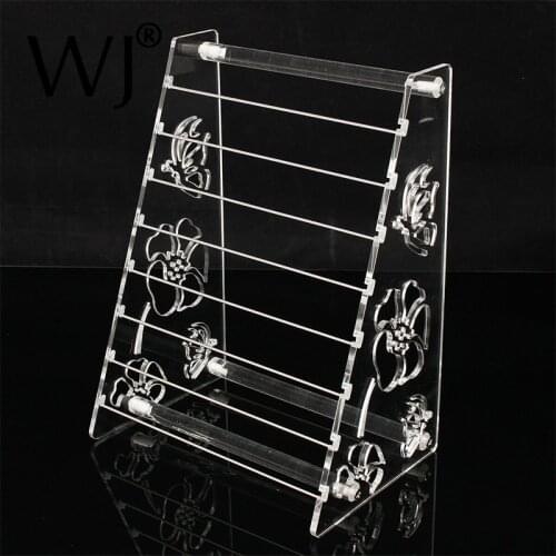 Transparent Acrylic 8 Tier Metal Bar Bracelet Charm Beads Jewelry Display Holder Stand Pandora European Beads Earrings Organizer