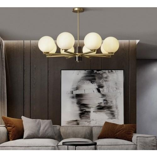 Light luxury chandelier creative art post-modern minimalist Nordic living room bedroom dining room study all copper lamps