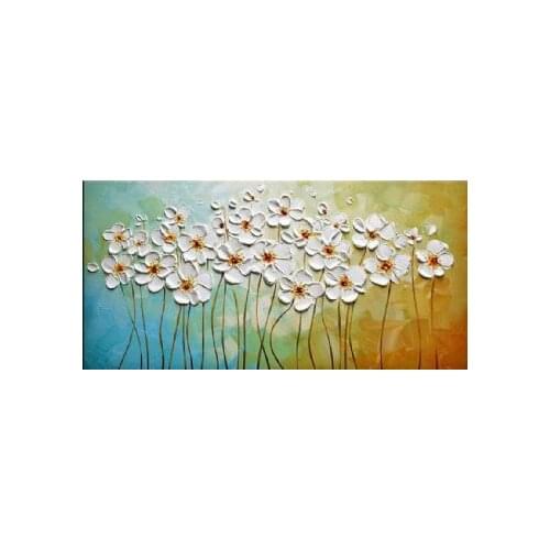 Hand Painted Oil Painting Summer Morning-Modern Oil Painting On Canvas Art-Flower Wall Pictures for Living Rooms