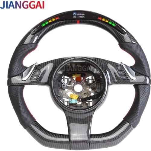 Carbon Fiber Steering Wheel For Porsche Cayenne/Panamera 2010-2016 LED Shift Sport Wheel