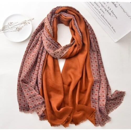 2020 Women Geometry Pattern Cotton Printed Pattern Scarf 10pcs/lot