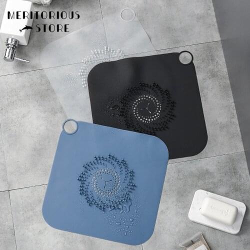 Silicone Anti-blocking Floor Drain Mat Filter Net Anti-hair Toilet Sewer Deodorant Bathroom Kitchen Sink Drain Cover Strainer