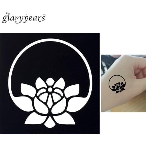 1 PC Small Henna Tattoo Stencil Beauty Women Body Art Waterproof Lotus Flower Design Indian Airbrush Painting Tattoo Sticker G06