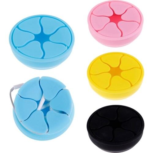 1Pcs Earphone Cable Winder Silicone Mini Earphone Holder Case Storage Boxes Container Stretch Earbud Storage Box Organizer
