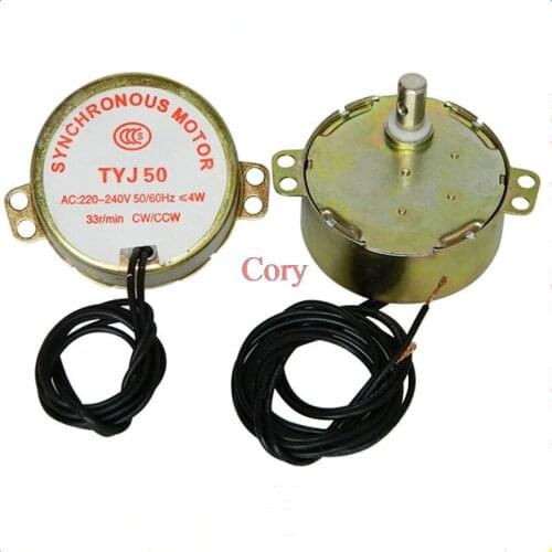 1PC TYJ50 33RPM 5/6RPM 4W Microwave Oven Turntable Synchronous Motor 220-240V 50-60Hz CW/CCW