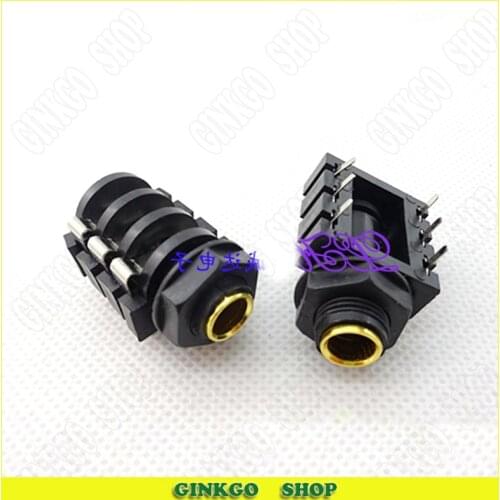 10pcs/lot Gold Plated Microphone Audio Socket 6.35mm 6.5mm Double Sound Channel Short Feet Straight Plug Speaker For LAIHE