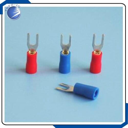 100PCS/LOT Red 100 SV1.25-4 terminal 1.5 square Y type 1-3U type cable wire terminal