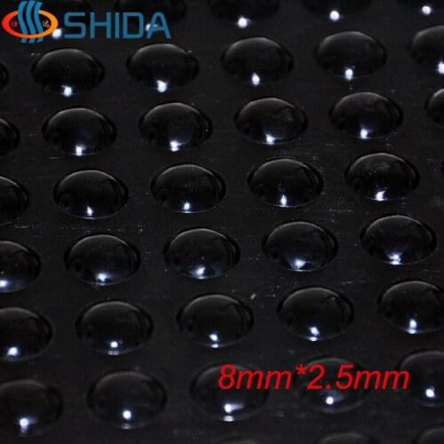 1000Pcs 8*2.5mm Self Adhesive Anti Slip Clear and Black Soft Rounded Bumpers Silicone Rubber Feet Pads,Silica Gel Shock Absorber