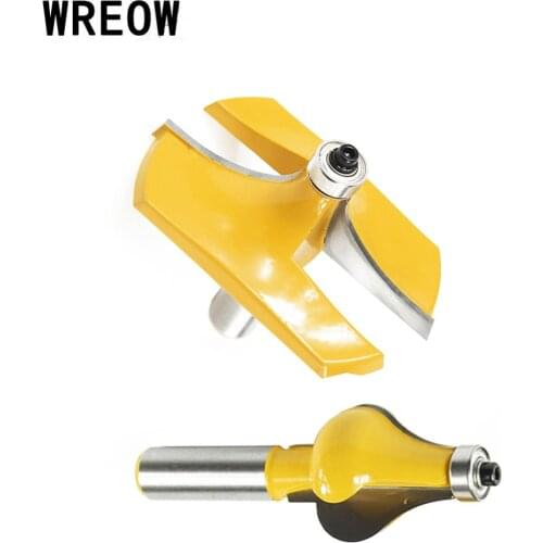 2pcs 1/2 Inch Shank Router Milling Cutter Woodworking Cutter Trimming Drill Bit Handrail Joint Line Cutter Router Bits Tool