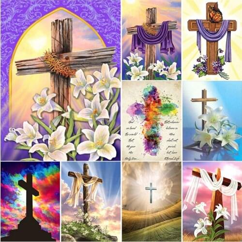New Arrival 5D Cross DIY Diamond Painting Cross Stitch Kit Mosaic Full Square Drill Diamond Embroidery Craft Art Decoration Gift