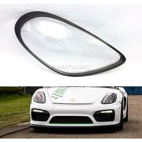 Car Headlight Lens For Porsche Cayman 981 Headlamp Lens Car Replacement Auto Shell Cover